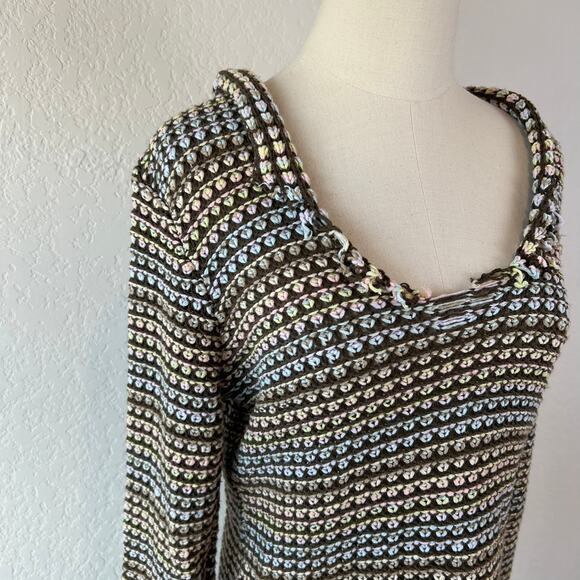 Vintage Y2K Liz Claiborne Knit Rainbow Sweater Cozy Multicolor Size M - Picture 2 of 9